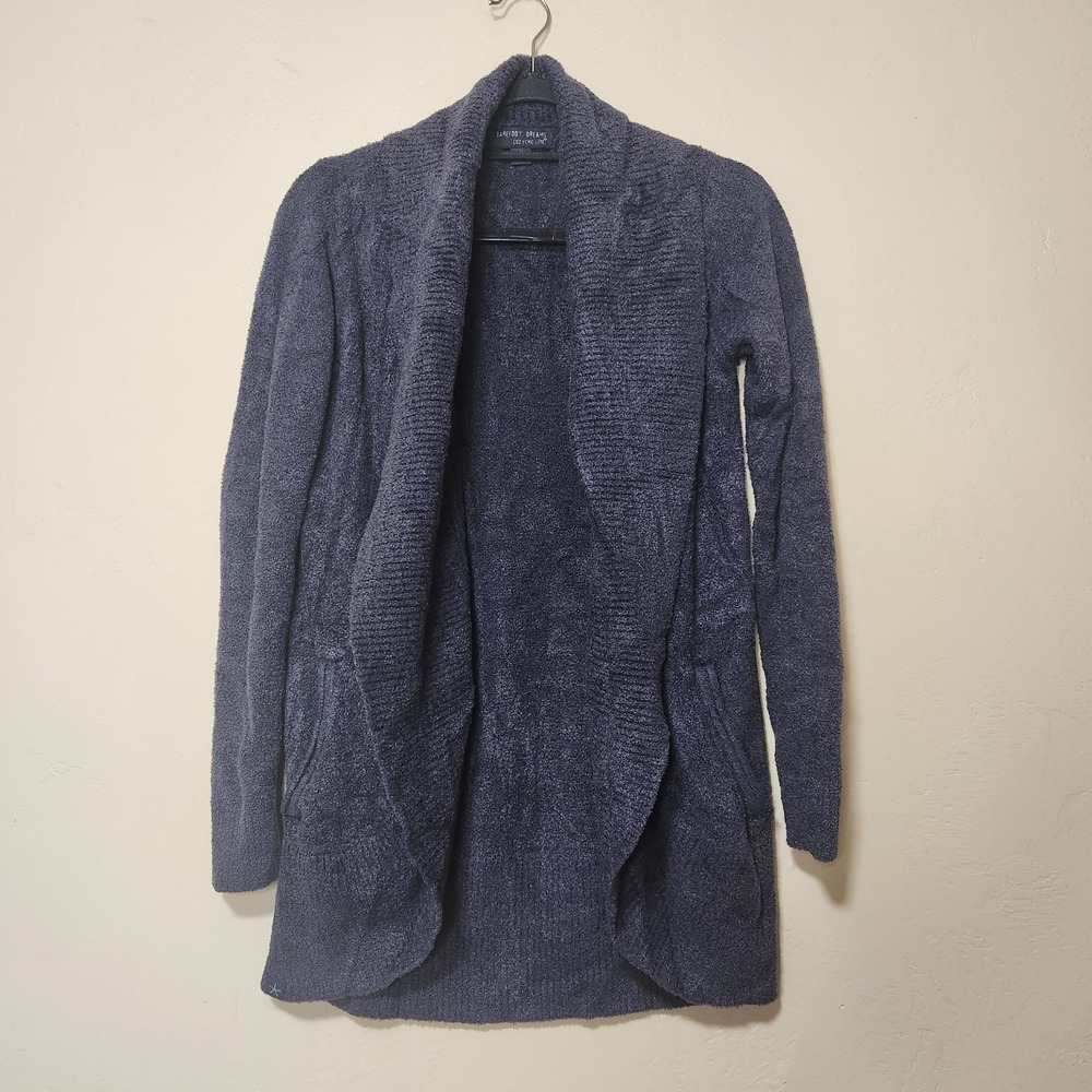 Barefoot Dreams Cozy Chic Lite Blue Cardigan with Pockets Size Medium‎